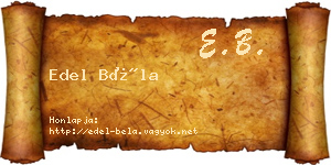 Edel Béla névjegykártya